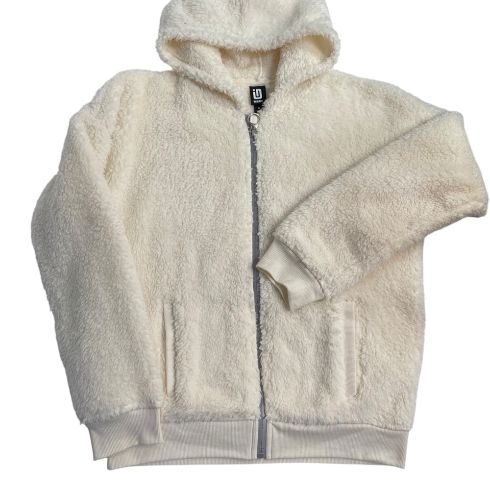 IDEOLOGY Hoodie Jacket Teddy Sherpa Size XL Cream Long Sleeve Full Zipper